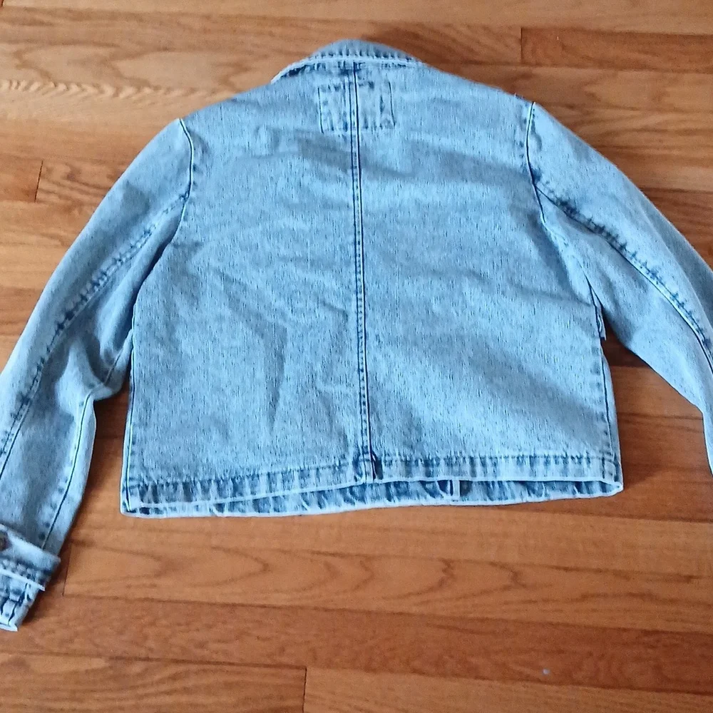 NWT Stoosh Vintage Denim Trench -Style Denim Jacket Acid Wash Look ■ Size M